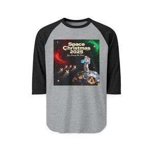 Space Christmas Raglan Shirt: Unisex Holiday Tee, Geeky Style